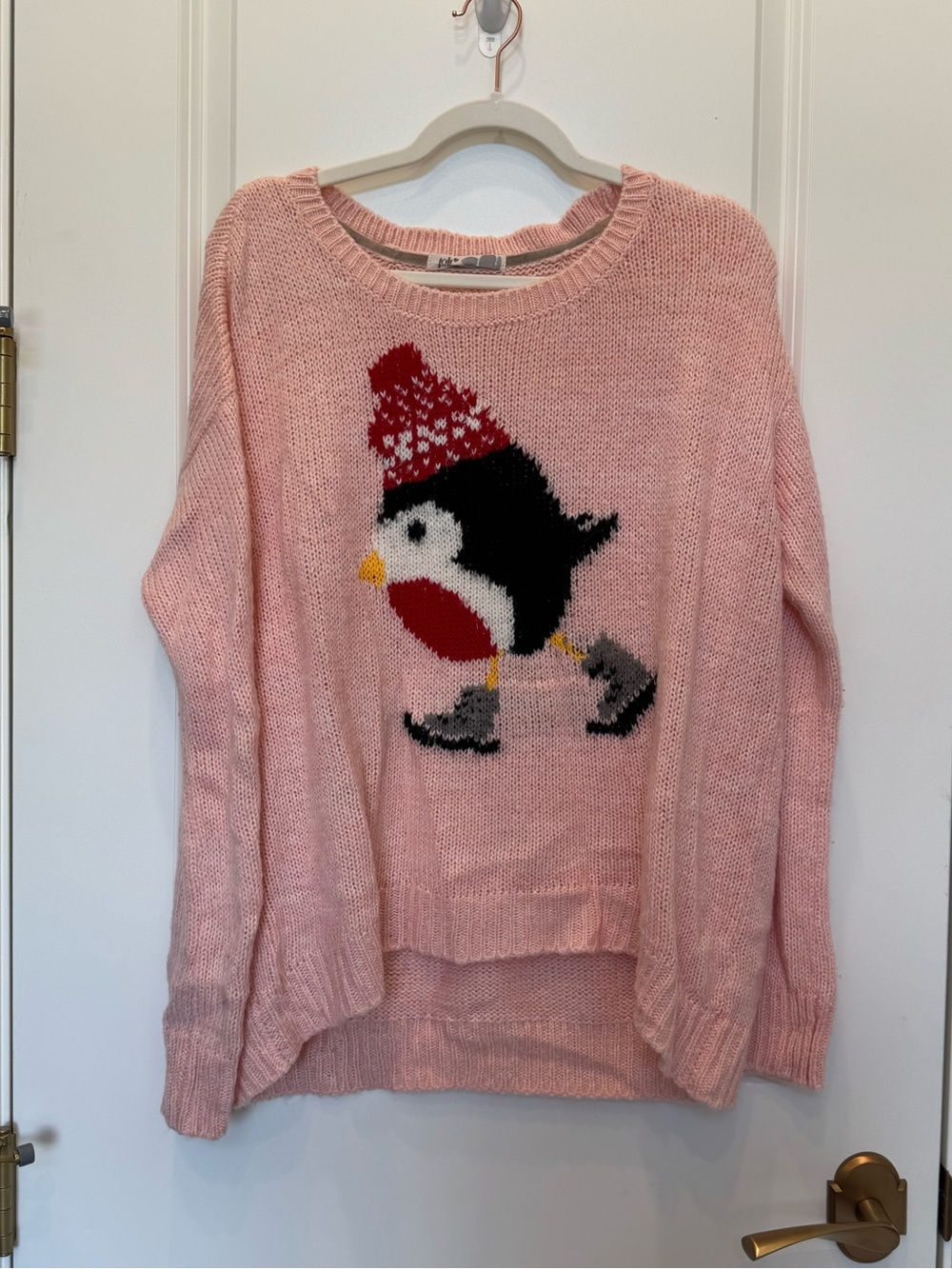 Xhilaration Pink Penguin Crewneck Sweater